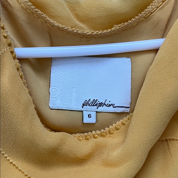 3.1 Phillip Lim French Knot Embellished Yellow Silk Mini Dress - Picture 7 of 7